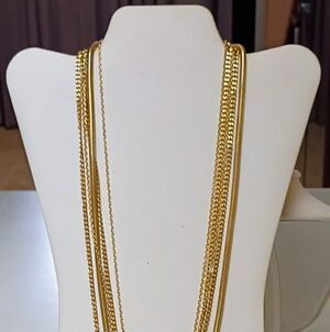 Thalia Long Gold Tone Tassel Necklace